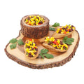 Natural Acacia Serving Board, Varnished, Bark Edges, 9 inch x 9 inch x 1 1/2 inch T275560