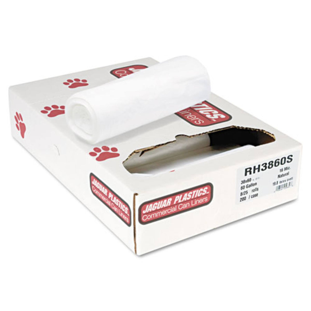 Extra-Heavy Bags, 60gal, 38 x 60, 25/Roll, 8 Rolls/Carton M5373