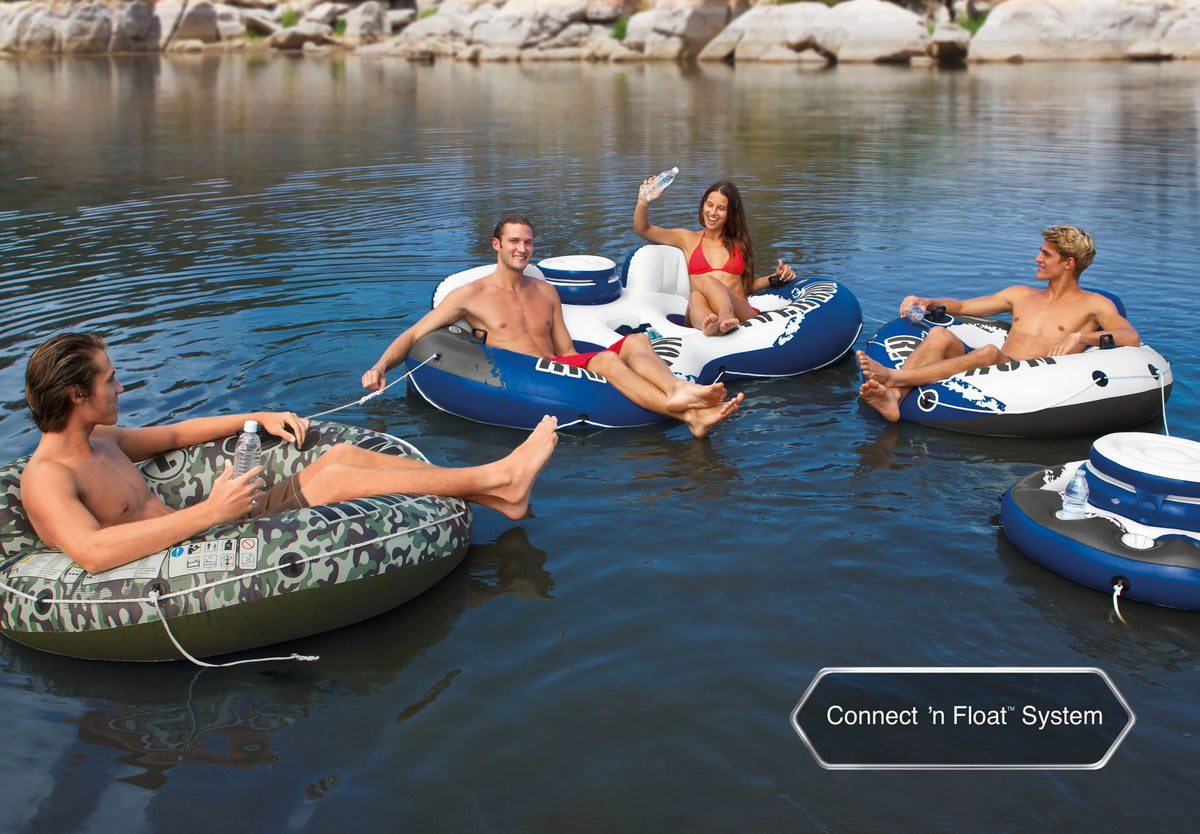 Inflatable 2 Person Float (2 Pack) + Single Tube W97179
