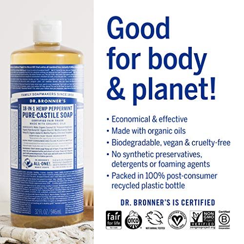 Pure-Castile Liquid Soap (Peppermint, 32 ounce) X8045