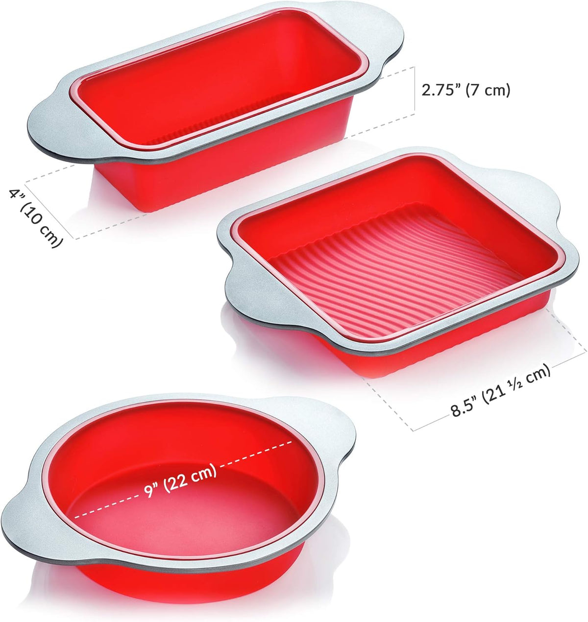 3 PCS Non-Stick Silicone Bakeware Set E859159