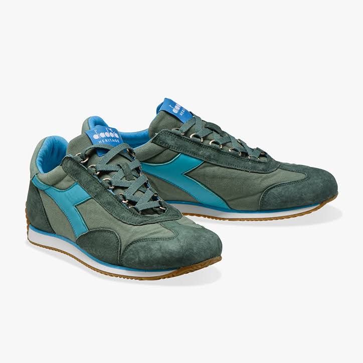 Canvas Stone Wash Green Sneakers K264