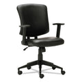 Black Leather Chair with Arms V5009