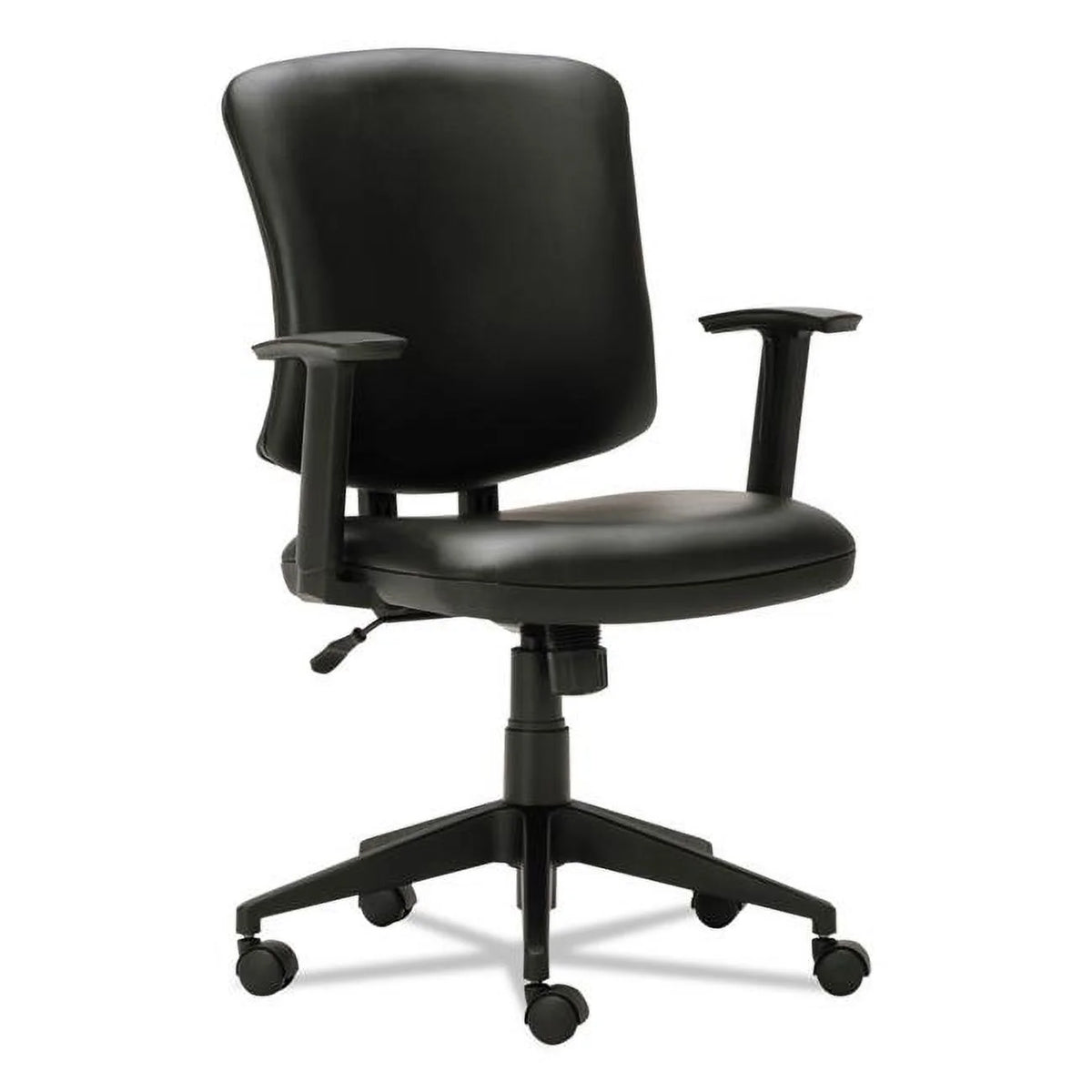 Black Leather Chair with Arms V5009