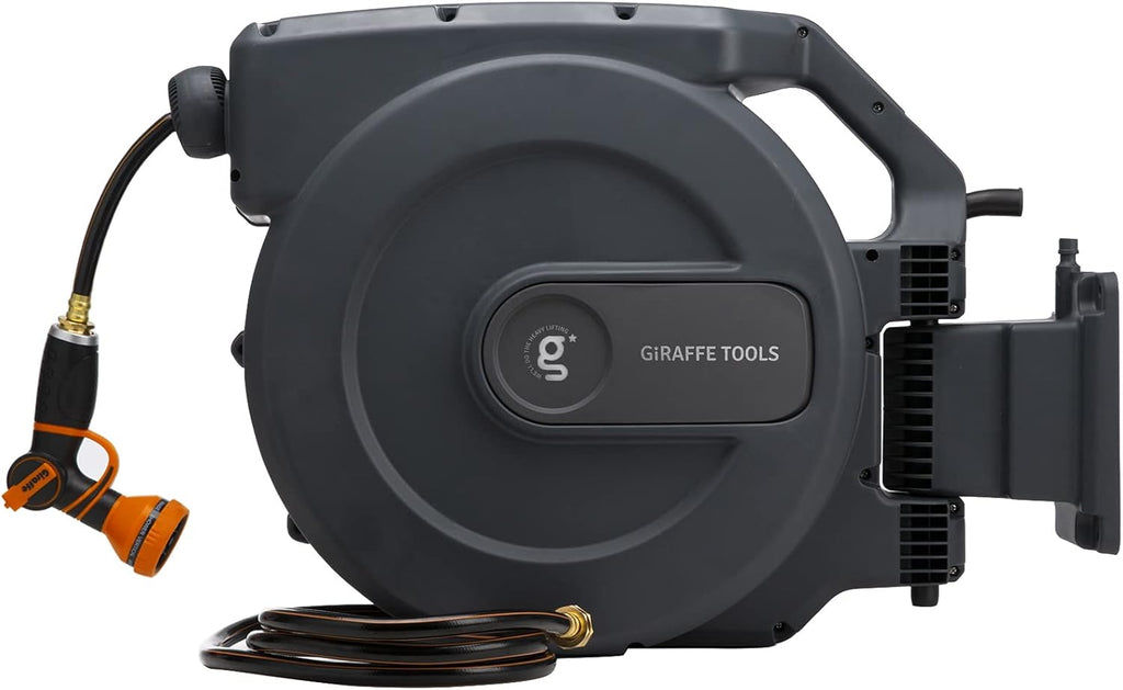 Retractable Wall Mounted Garden Hose Reel, 5/8" x 115+5 ft, Automatic Rewind K2436