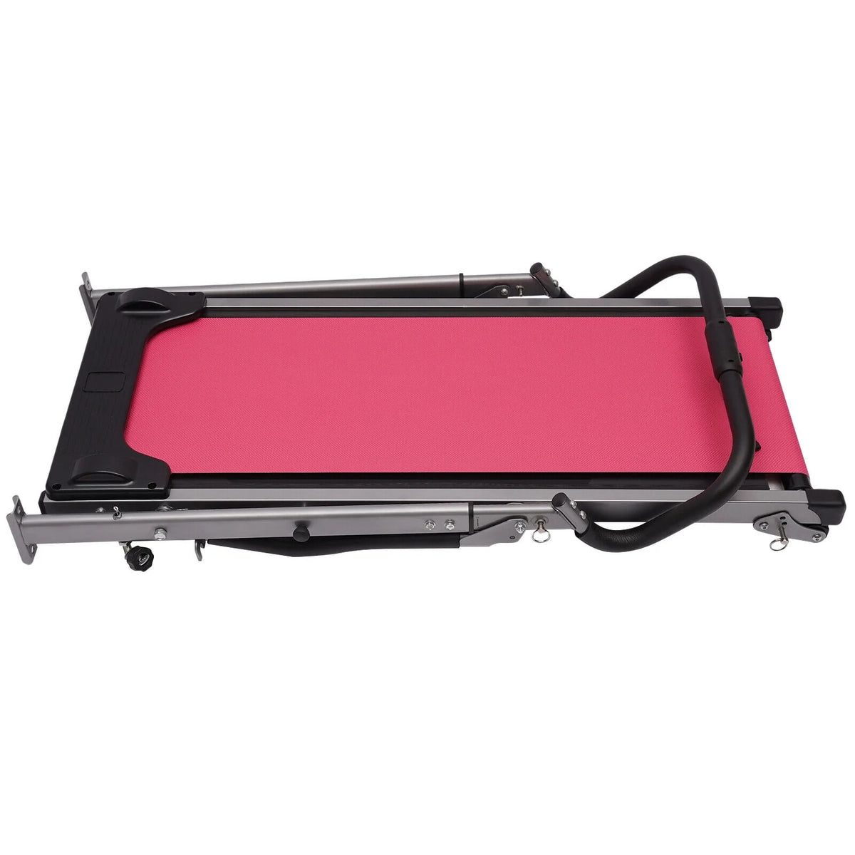 Folding Treadmill with Manual Incline Pink A698596