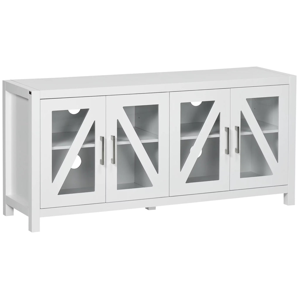 White TV Stand with Adjustable Shelves K568