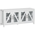 White TV Stand with Adjustable Shelves K568