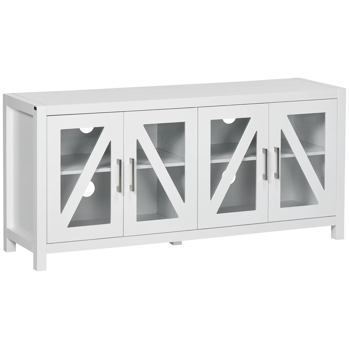 White TV Stand with Adjustable Shelves K568