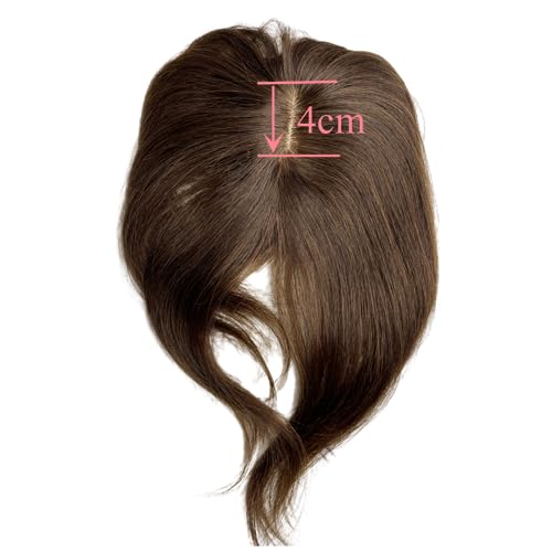 100% Human Hair Clip in Hairpieces with 3D Air Bangs Straight Hair Mid Part Wiglets (1B) N332058