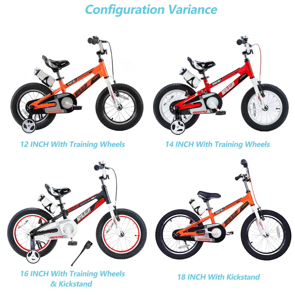 Black Kids Bike with Kickstand & Bottle W13485