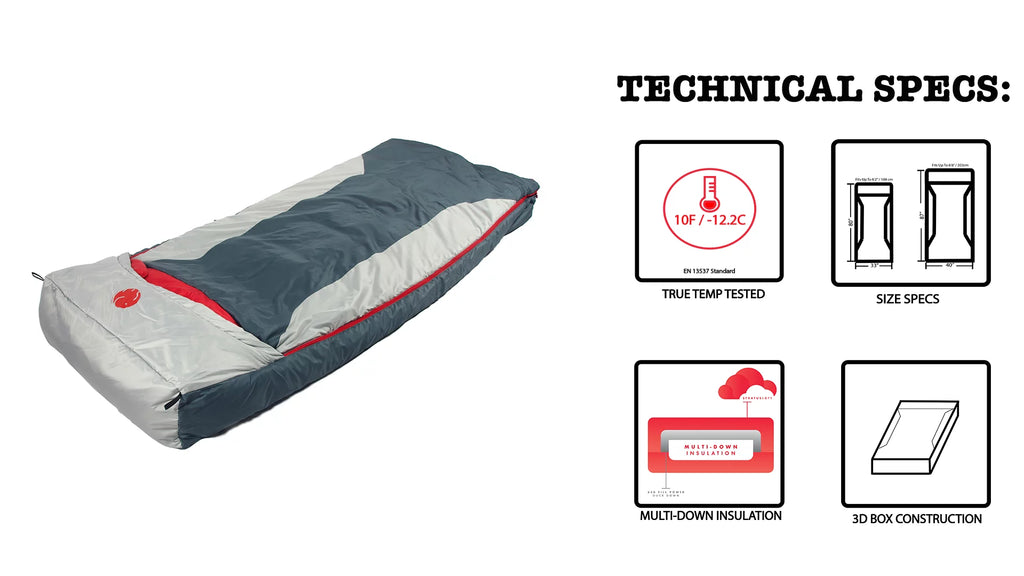 Multi-Down Hooded Mummy Sleeping Bag B858