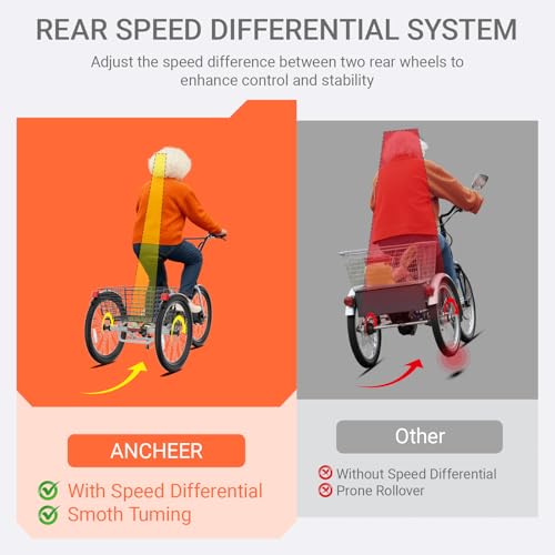 350W Electric Tricycle 24" Folding 3 Wheel Electric Bike with Rear Basket G925