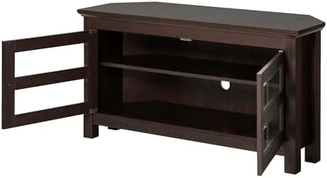 Espresso Brown Wood Corner TV Stand I774667