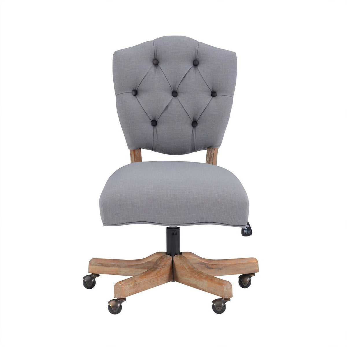 Gray Wood Upholstered Swivel Office Chair P400