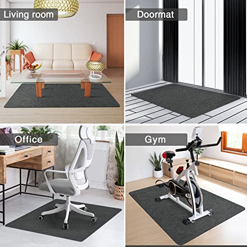 Corduroy Surface 1/6" Thick 55"x35" Office Chair Mat with Anti-Slip Backing V24355
