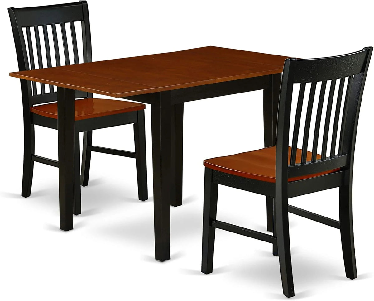 3 Piece Dinette Set with Rectangle Dropleaf Table and 2 Chairs P8224