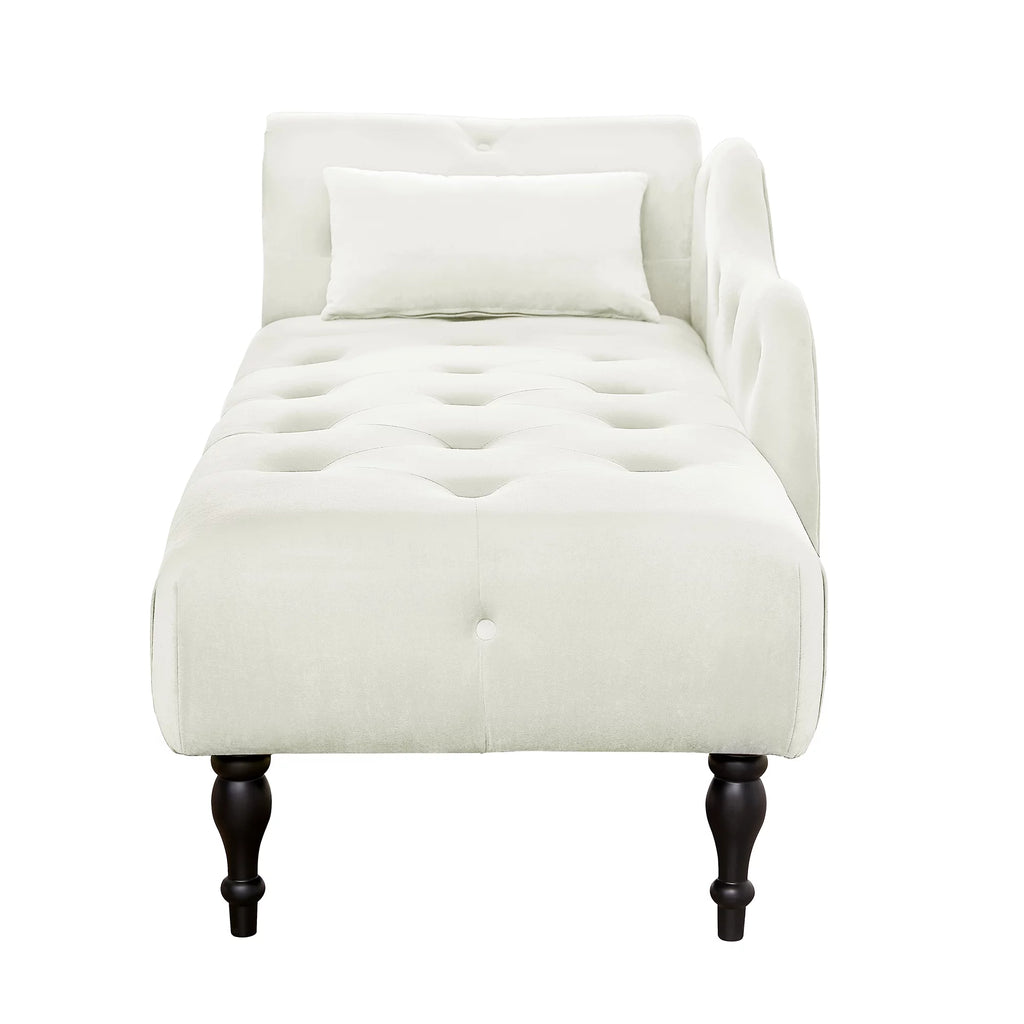 Velvet Tufted Chaise Lounge with Pillow U160942