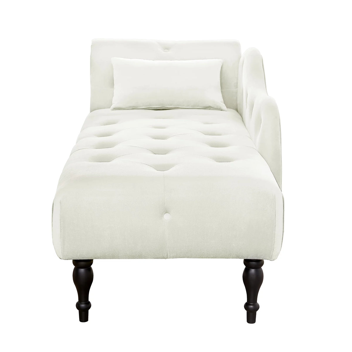 Velvet Tufted Chaise Lounge with Pillow U160942