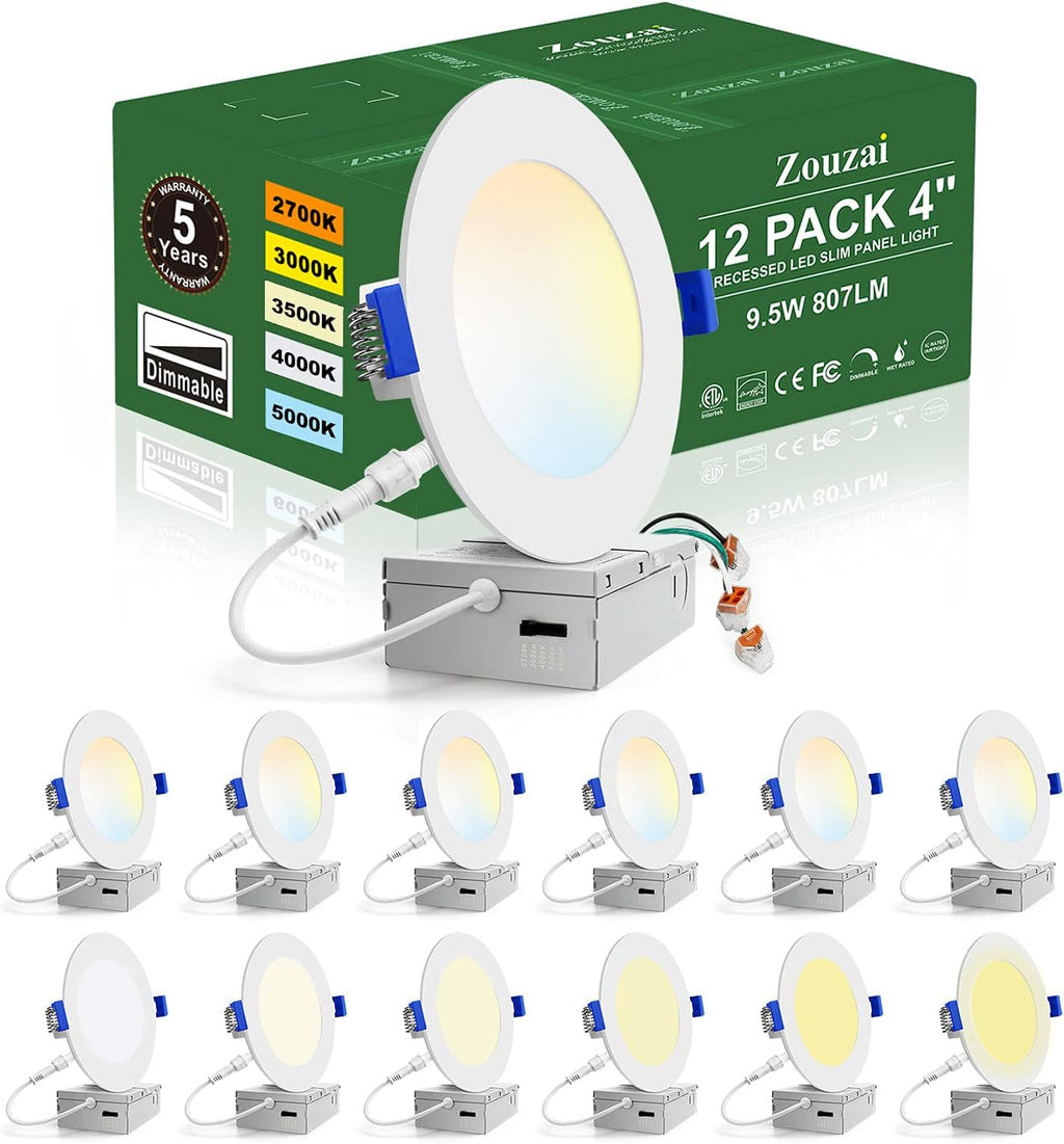 12 Pack 4 Inch Ultra-Thin LED Recessed Ceiling Light F404361
