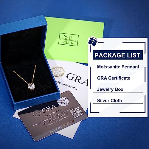 0.1CT-12.0CT Lab Created Diamond Pendant 18K White Yellow Gold Plated Sterling Silver Round Moissanite Solitaire Necklace J8664