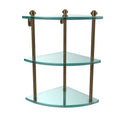 Three Tier Corner Glass Shelf - Brushed Bronze X35661