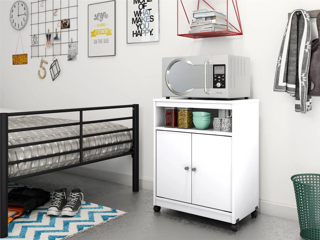 White Kitchen Microwave Cart S19569