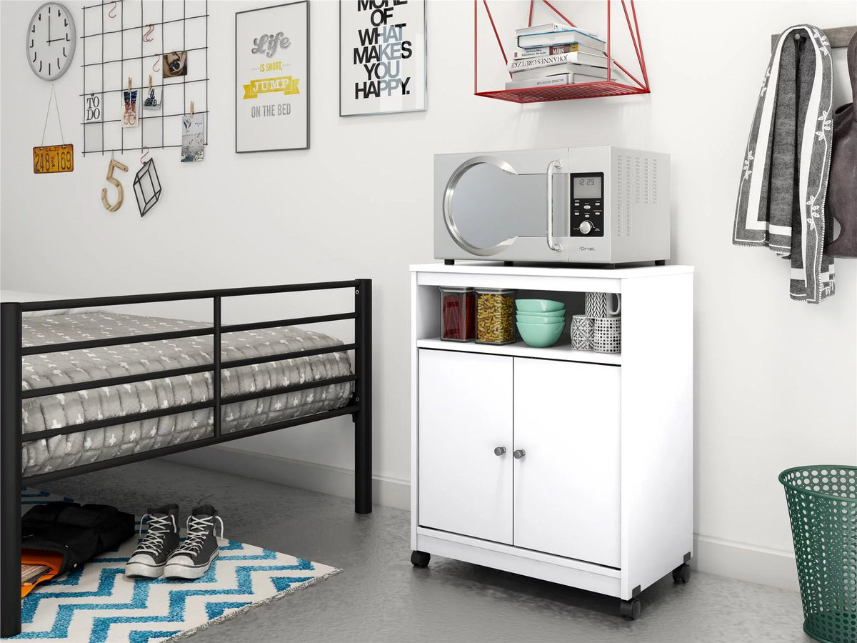 White Kitchen Microwave Cart S19569