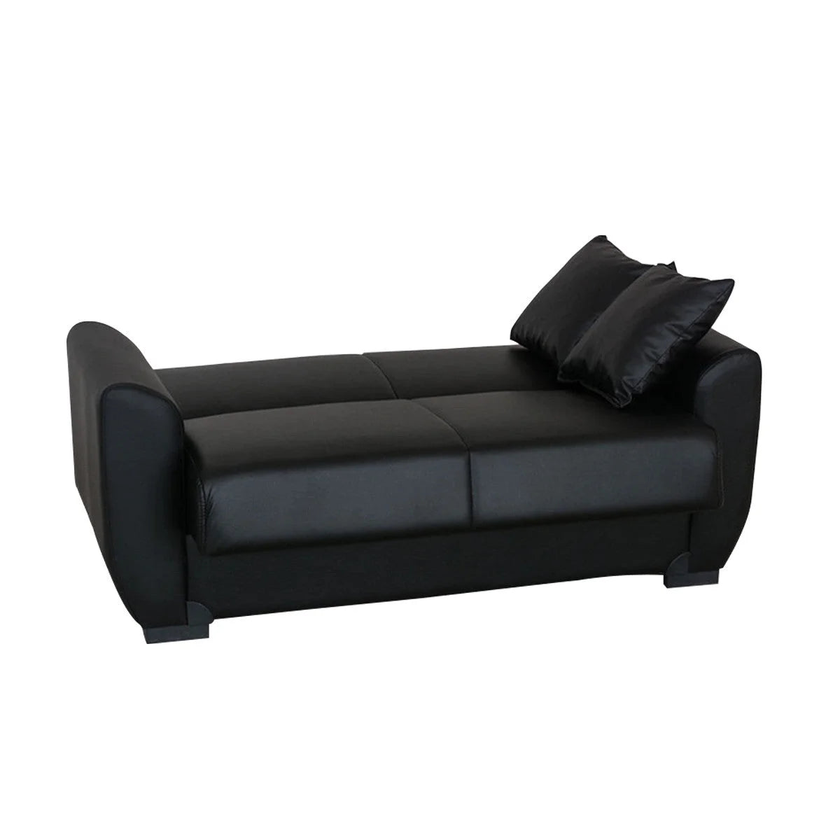 Black PU Leather Loveseat T52716