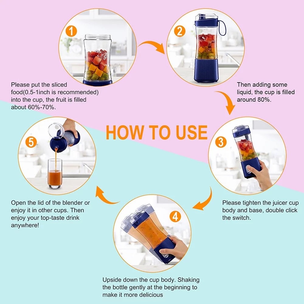 Portable USB Rechargeable Blender K18964