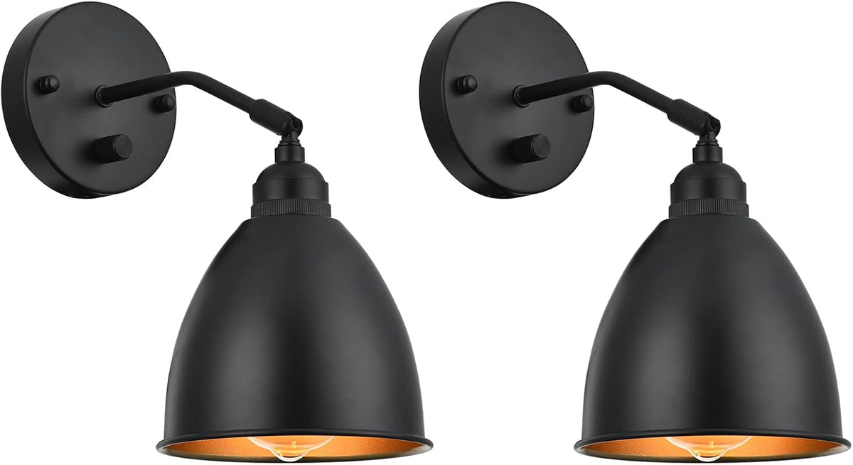 Matt Black Metal Wall Sconce with on/Off Switch B590