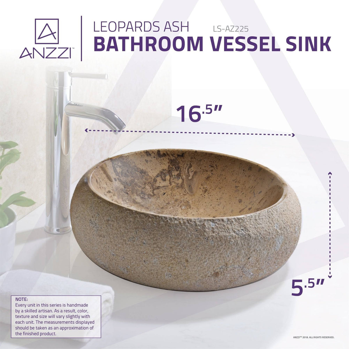 Classic Cream Marble Vessel Sink P5524