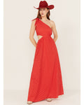 Red Sleeveless Maxi Dress T88551