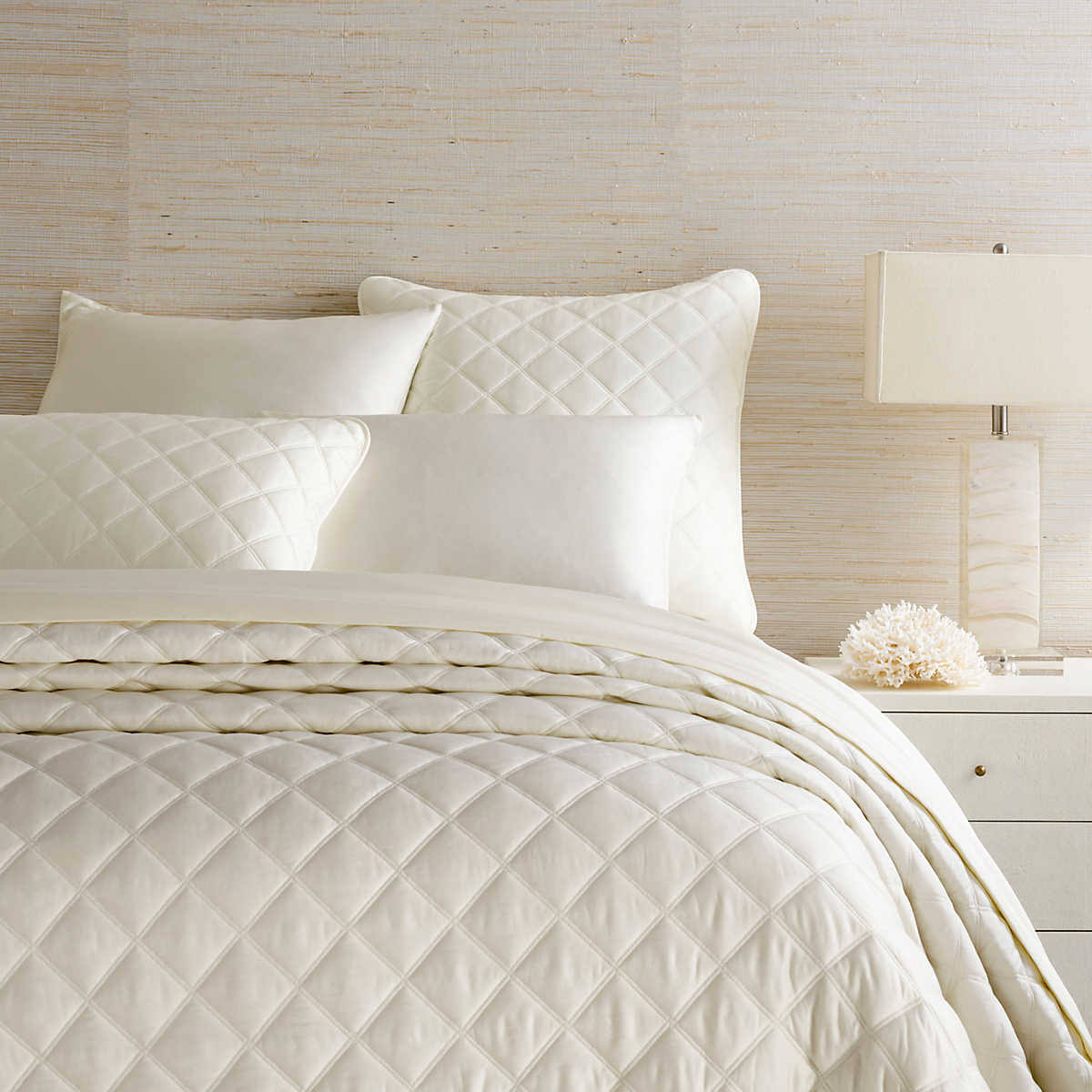 Ivory Quilted Coverlet P338924