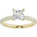 14K Yellow Gold Diamond Solitaire Princess Engagement Ring O956