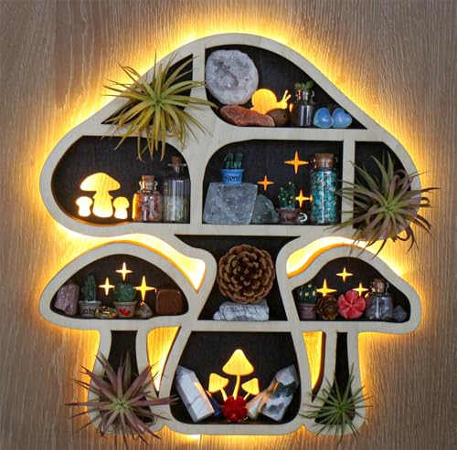 LED Mushroom Floating Shelves Crystal Shelf Display R184771