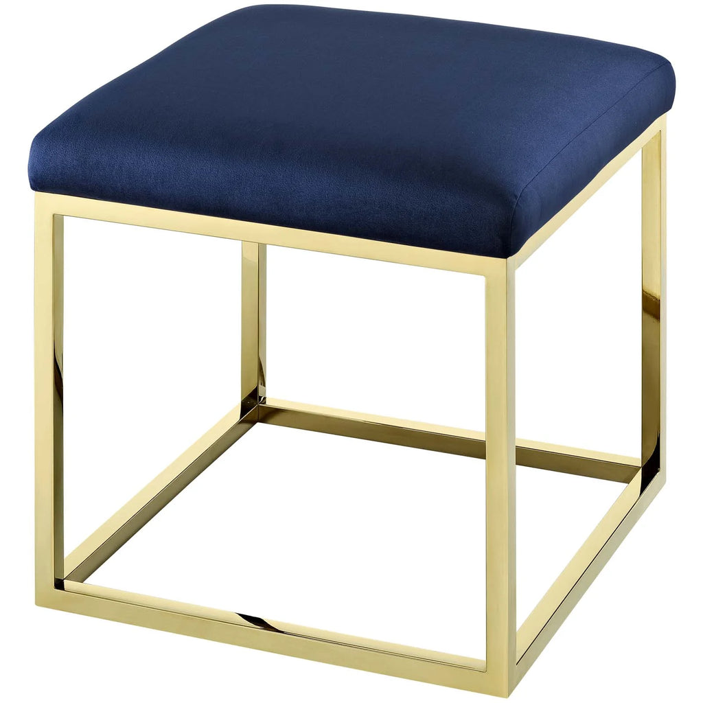 Gold Navy Velvet Accent Chair Ottoman A588