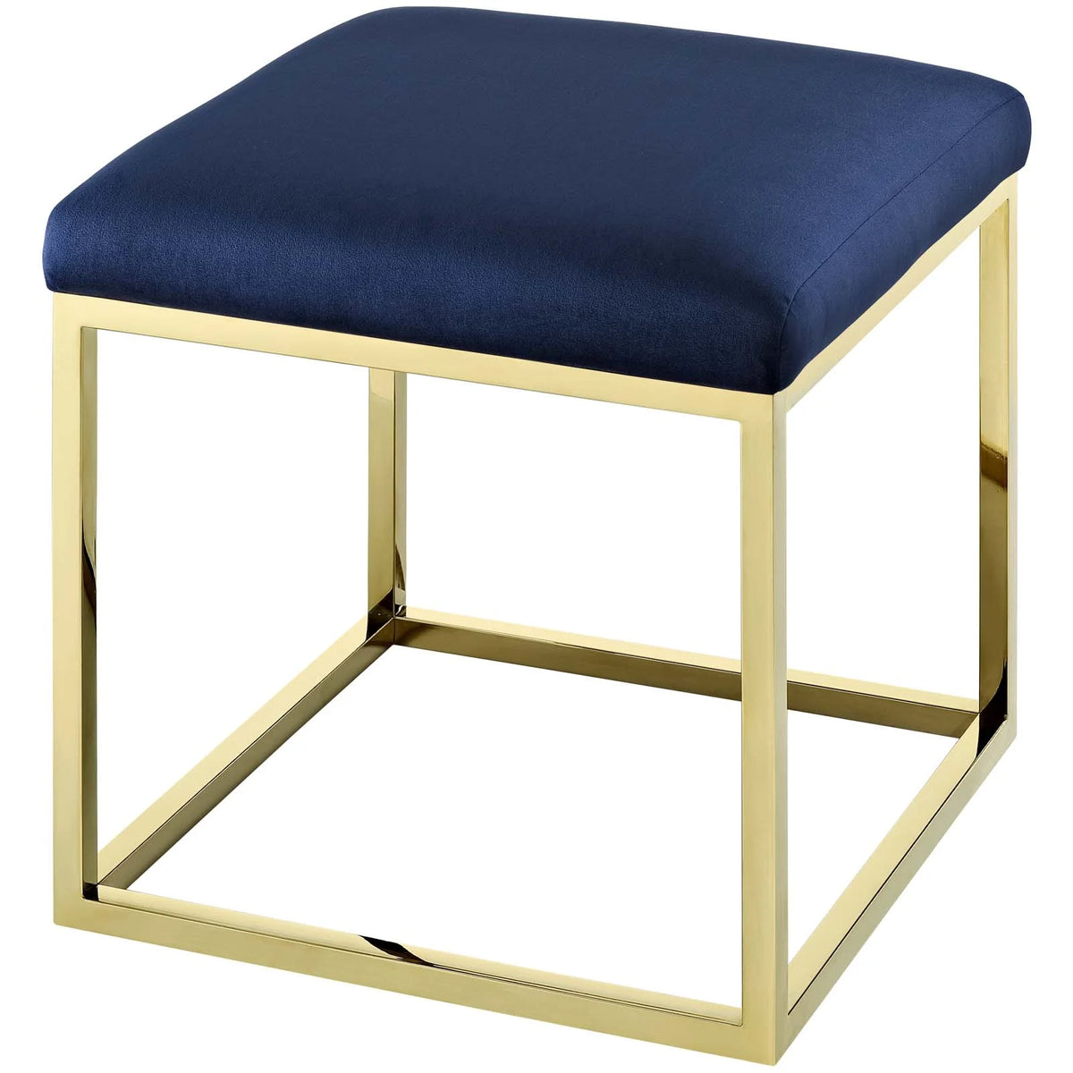 Gold Navy Velvet Accent Chair Ottoman A588