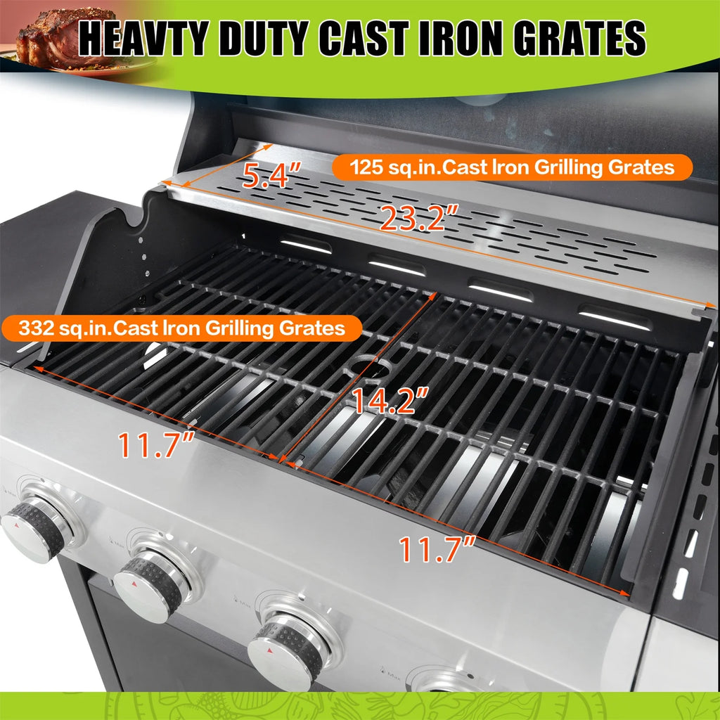 4-Burner Propane Gas Grill Stainless Steel U932