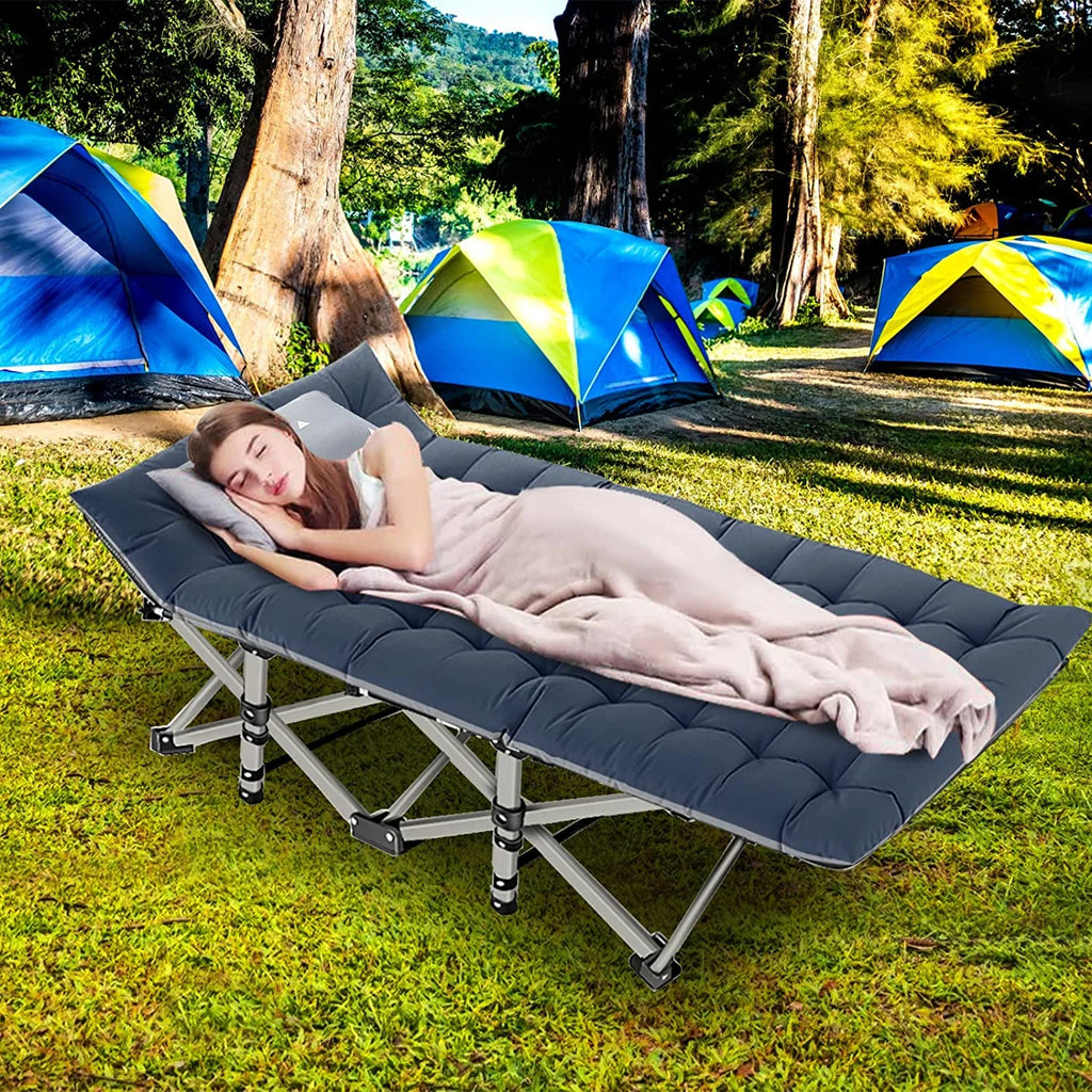 Folding Camping Cots with 2 Sided Mattress and Carry Bag L981
