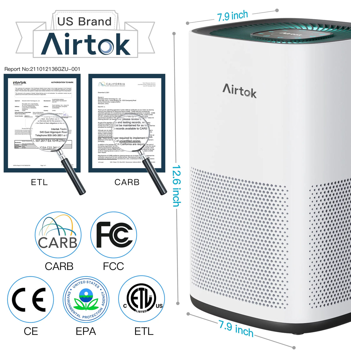White True H13 Hepa Air Purifier T909959