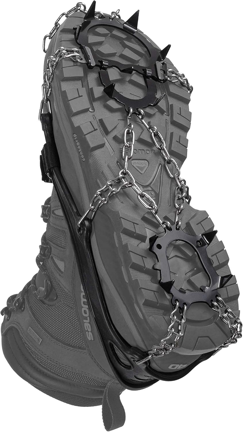 11 Carbon Steel Spikes Ice Traction Device Crampons N3541