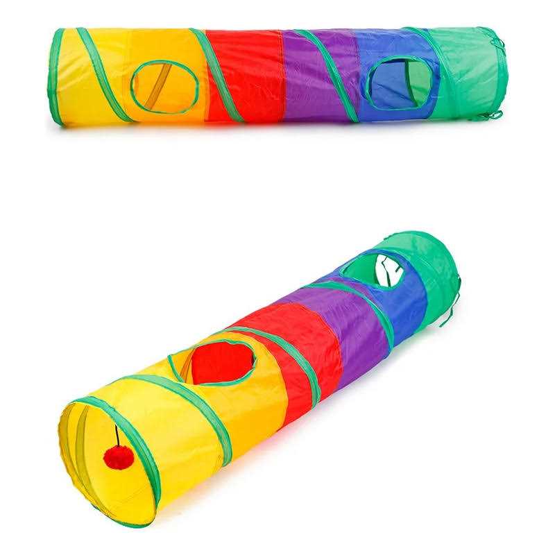 Cat Toy Tunnel and Cubes Interactive Collapsible Playground T8006