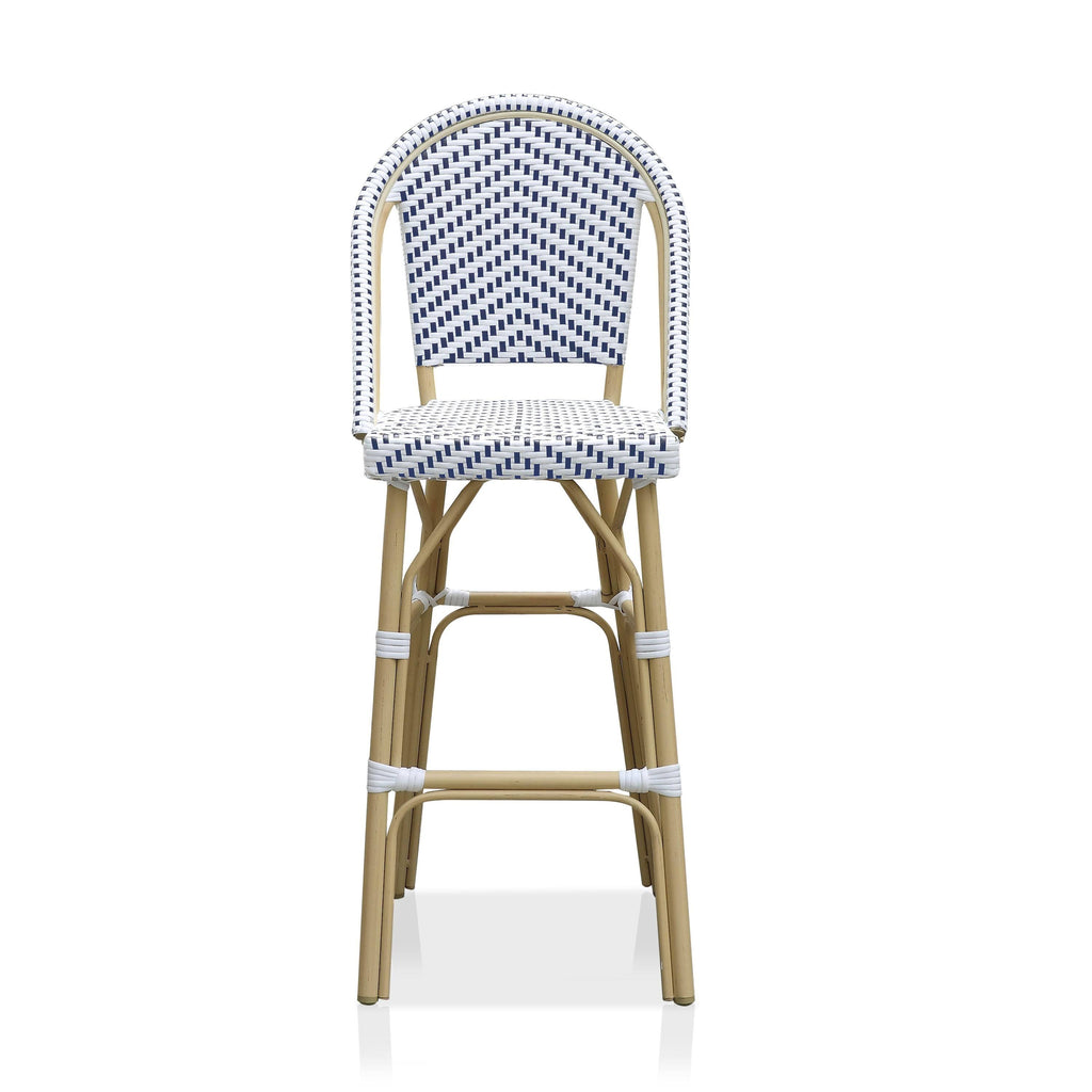 Natural Tone Patio Bar Chairs Set of 2 B6999