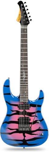 Solid Body Electric Guitar, Mahogany Body, Maple Neck, Rosewood Fretboard, 24 Frets (Blue) N794800