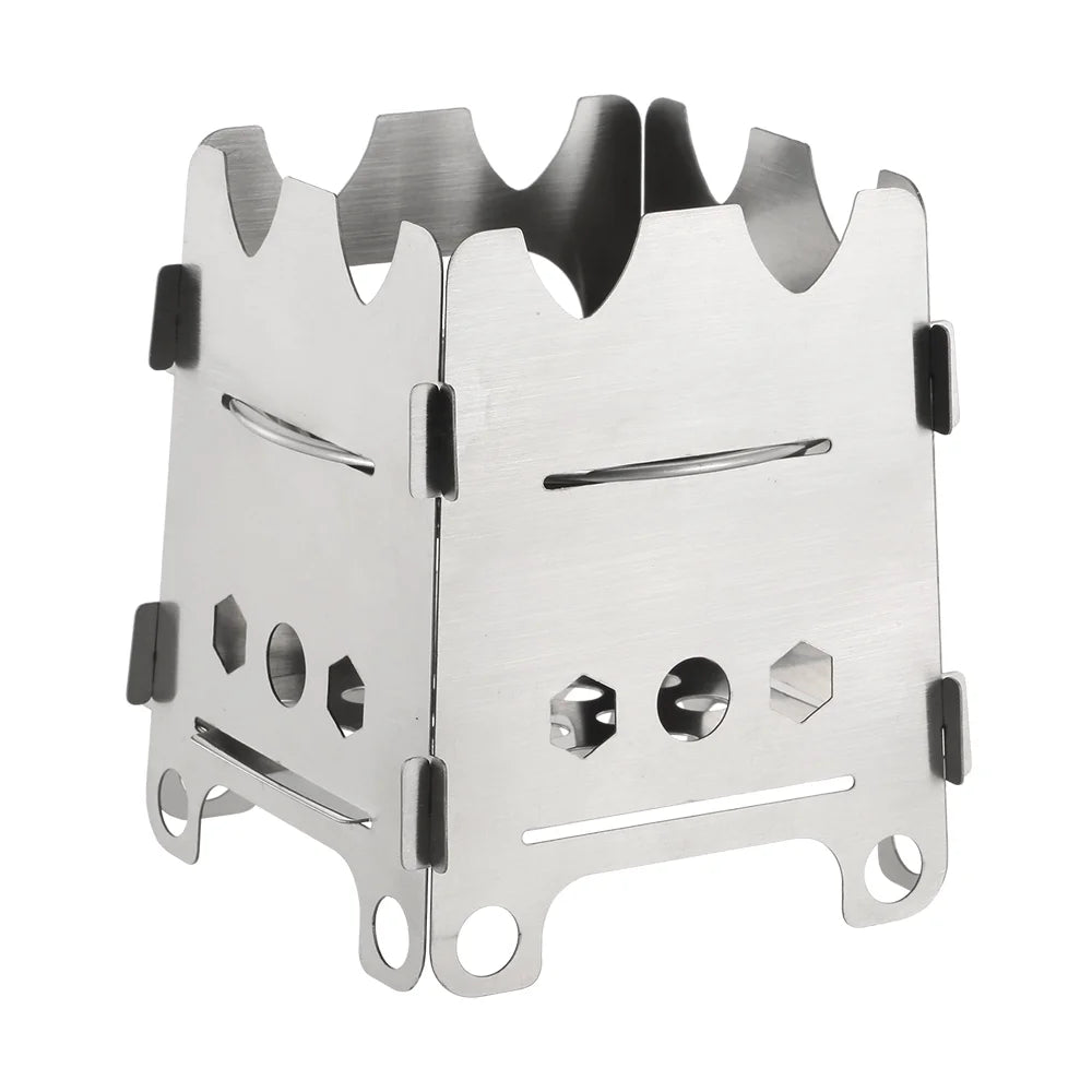 Outdoor Camping Portable Ultralight Folding Stainless Steel Wood Pocket with Tray X340