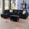 Black Flannel Sofa Set O96955