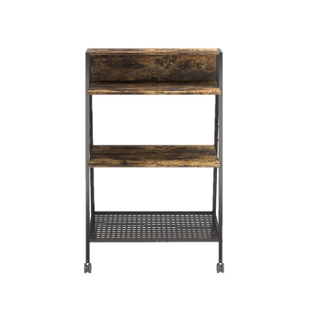 Rustic Brown 3-Shelf Steel Ladder Bookcase M97808