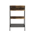 Rustic Brown 3-Shelf Steel Ladder Bookcase M97808