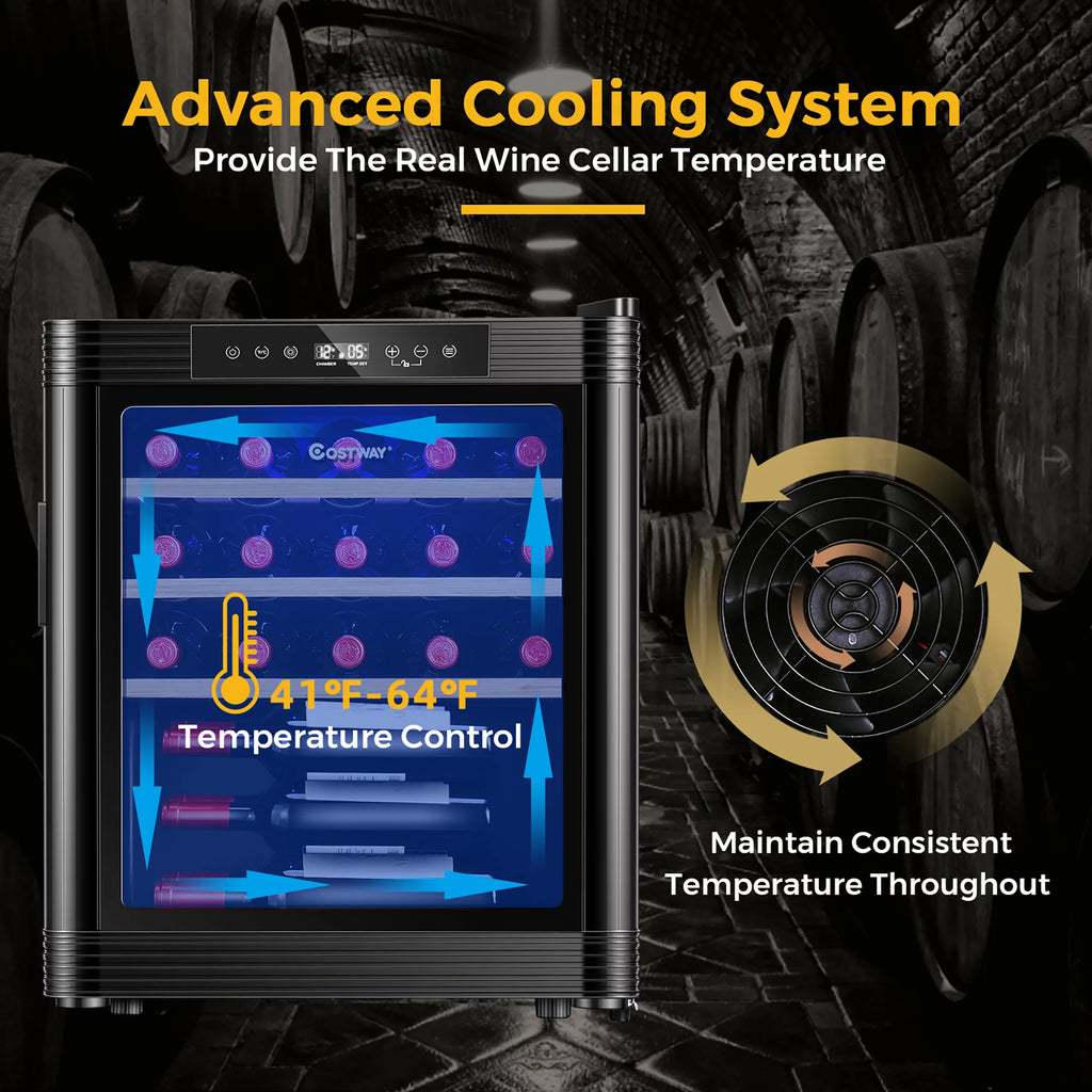 21 Bottle Compressor Wine Cooler Refrigerator Black P378231